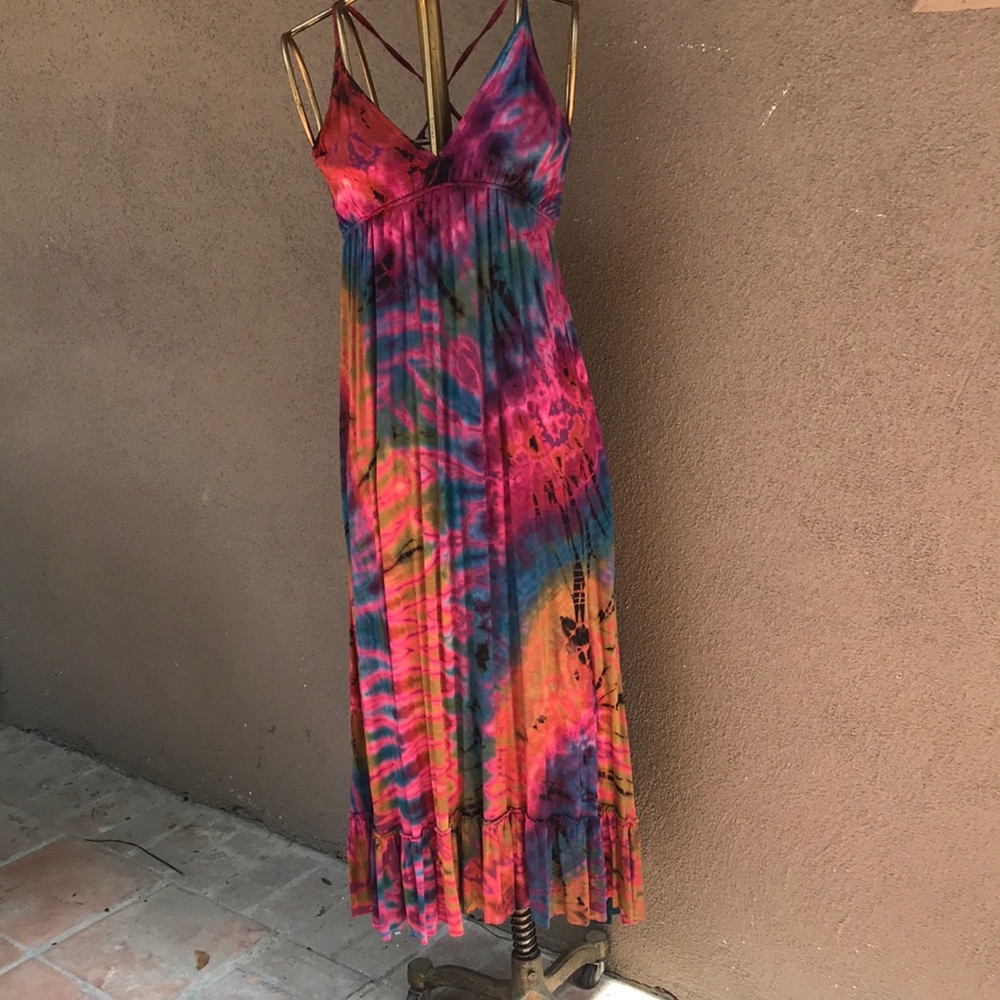 Boho tie dye dress.